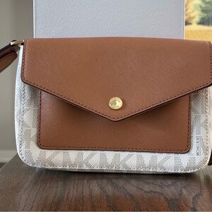 MICHAEL Michael Kors Brown and Cream Crossbody Bag
